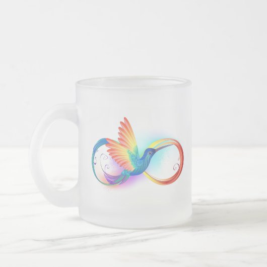 Tasse Givré Colibri arc-en-ciel avec symbole Infinity (Gauche)