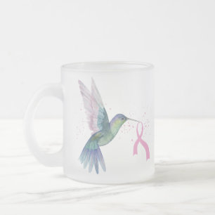 Tasse Givré Colibri, Cancer du sein, Ruban rose