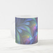 Tasse Givré Coloré Lumineux Abstrait Bleu rose Vert Fractal (Devant gauche)