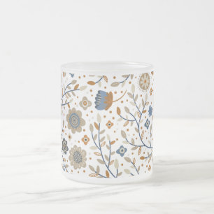 Tasse Givré Conception de motif botanique floral vintage