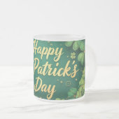 Tasse Givré Conception de trèfle pour la Saint-Patrick joyeuse (Devant droit)