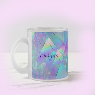 Tasse Givré Conception iridescente sarcelle et violette 2, nom