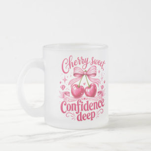 Tasse Givré Confiance Douce Cerise Rose Profond Citation Coque