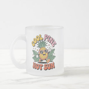 Tasse Givré Cool Pine Hot Sun Rétro Pinède Vibes d'Été