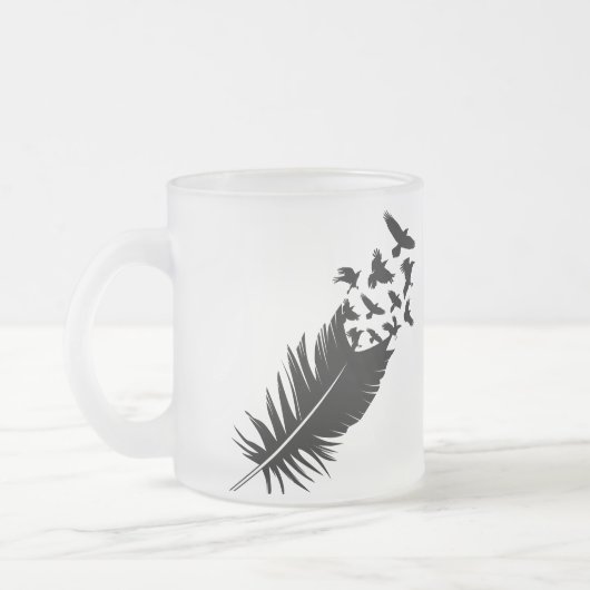 Tasse Givré Corbeau, plumes noires (Gauche)