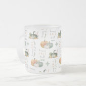 TASSE GIVRÉ COULEUR D'EAU CITROUILLES ET GOURDS (Devant gauche)