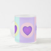 Tasse Givré Couleurs pastel & coeurs violets battre (Devant gauche)