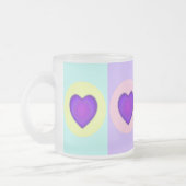Tasse Givré Couleurs pastel & coeurs violets battre (Gauche)