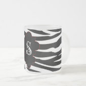 Tasse Givré Coupe de café en verre givrée Zebra noir et blanc (Devant droit)