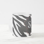 Tasse Givré Coupe de café en verre givrée Zebra noir et blanc (Devant gauche)