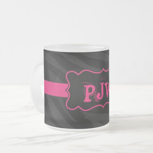 Tasse Givré Coupe de café en verre glacé noir Zebra Patte (Devant gauche)