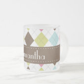 Tasse Givré Coupe Jacquard Diamond Stitch Frosted Glass Coffee (Devant droit)