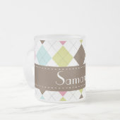 Tasse Givré Coupe Jacquard Diamond Stitch Frosted Glass Coffee (Devant gauche)