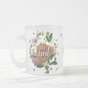 Tasse Givré Couronne florale botanique majestueuse et abeille