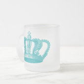 Tasse Givré Couronne vintage bleue d'Aqua Girly (Devant gauche)
