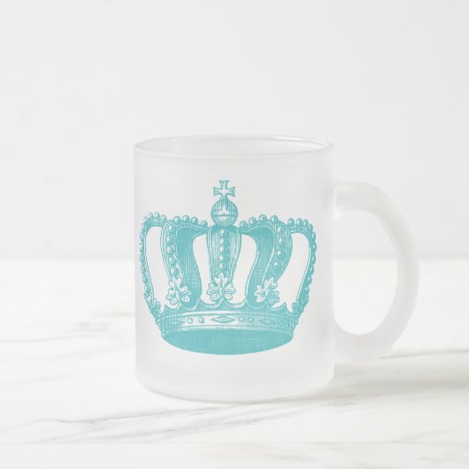 Tasse Givré Couronne vintage bleue d'Aqua Girly (Droit)