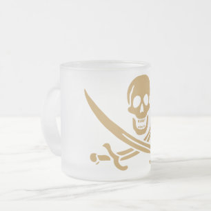 Tasse Givré Crâne et Cutlass d'or aztèque Pirate Calico Jack