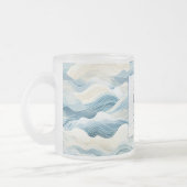 Tasse Givré Crème Bleue Mer Sable Océan Vagues (Gauche)