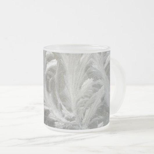 Tasse Givré Cristaux blancs gris givre d'hiver (Devant droit)