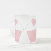 Tasse Givré Cupcake rose avec coeur (Devant gauche)