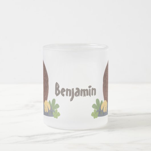 Tasse Givré Curieux et drôle dessin animé de chouette brune (Centre)