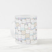Tasse Givré Cute Doodle Kitten Visages Motif (Devant gauche)