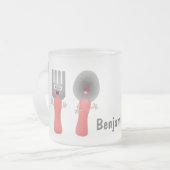 Tasse Givré Cute fourche couteau et cuillère dessin de couvert (Devant gauche)