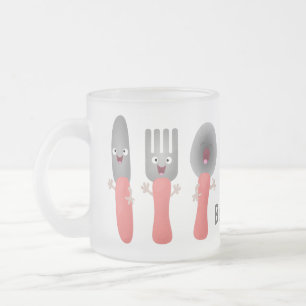 Tasse Givré Cute fourche couteau et cuillère dessin de couvert