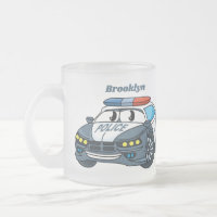 Cute happy police car cartoon illustration