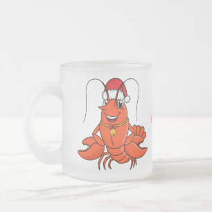 Tasse Givré Cute joyeux homard portant le dessin du casquette 