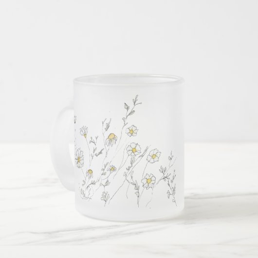 Tasse Givré Daisy's - Basies d'aquarelle blanche (Devant gauche)