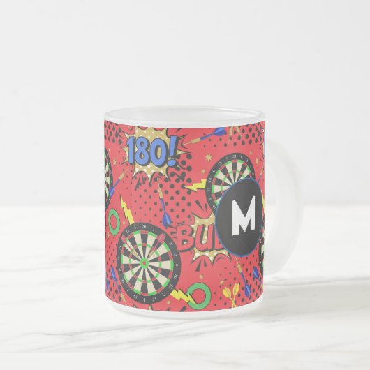 Tasse Givré Darts Player Comic Book Speech Bubbles (Devant droit)