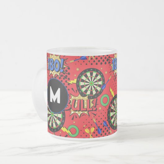 Tasse Givré Darts Player Comic Book Speech Bubbles (Devant gauche)