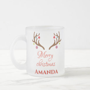 Tasse Givré Décor de rennes - Joyeux Noël