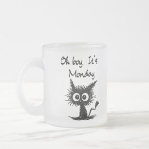 Tasse Givré Dessin de chat drôle "Oh mon dieu c'est lundi" Hum