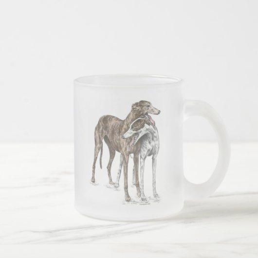 Tasse Givré Deux Greyhound Friends Dog Art (Droit)