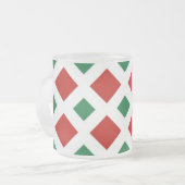 Tasse Givré Diamants rouges et verts sur blanc (Devant gauche)