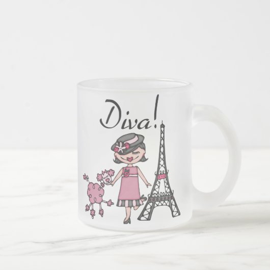 Tasse Givré Diva de cheveux noirs (Droit)
