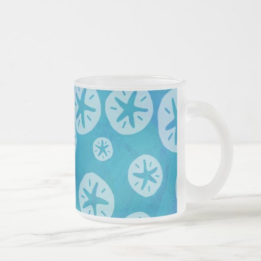 Tasse Givré Dollar de sable blanc et Motif bleu (Droit)