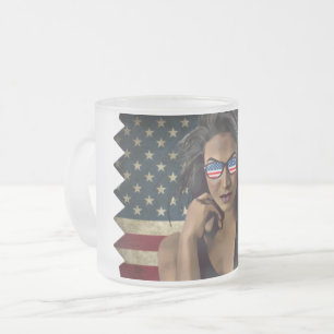Tasse Givré Drapeau américain en détresse