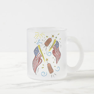 Tasse Givré Drapeau amusant, feux d'artifice, pétards personn