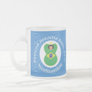 Tasse Givré Drapeau d'ange de Hanukkah brésilien personnalisé