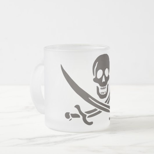 Tasse Givré Drapeau de crâne obsidien Drapeau de pirate Calico (Devant gauche)