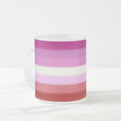 Tasse Givré Drapeau de la Fierté lesbienne tombée (Devant gauche)