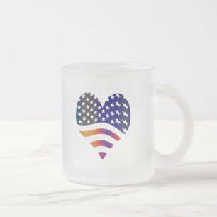Tasse Givré drapeau etats-unis coeur amour américain honneur t