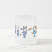 Tasse Givré Drapeau Signal Chat/Bonjour Verre en verre en verr (Centre)
