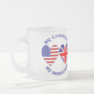 Tasse Givré Drapeaux britanniques américains cœur patrimoine n