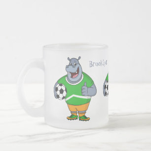 Tasse Givré Drôle de joueur de football hippo dessin humoristi