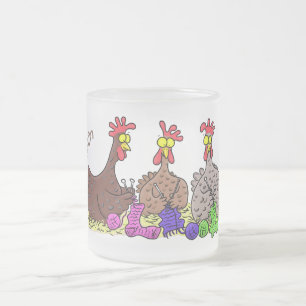Tasse Givré Drôle dessin animé de poulets de tricot