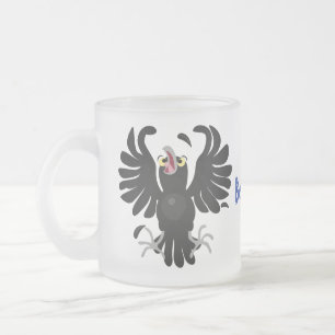 Tasse Givré Drôle fou corbeau dessin animé de corbeau de corne